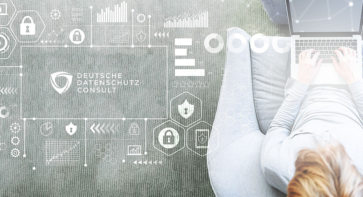 DDSC Grafik Frau am Laptop von oben